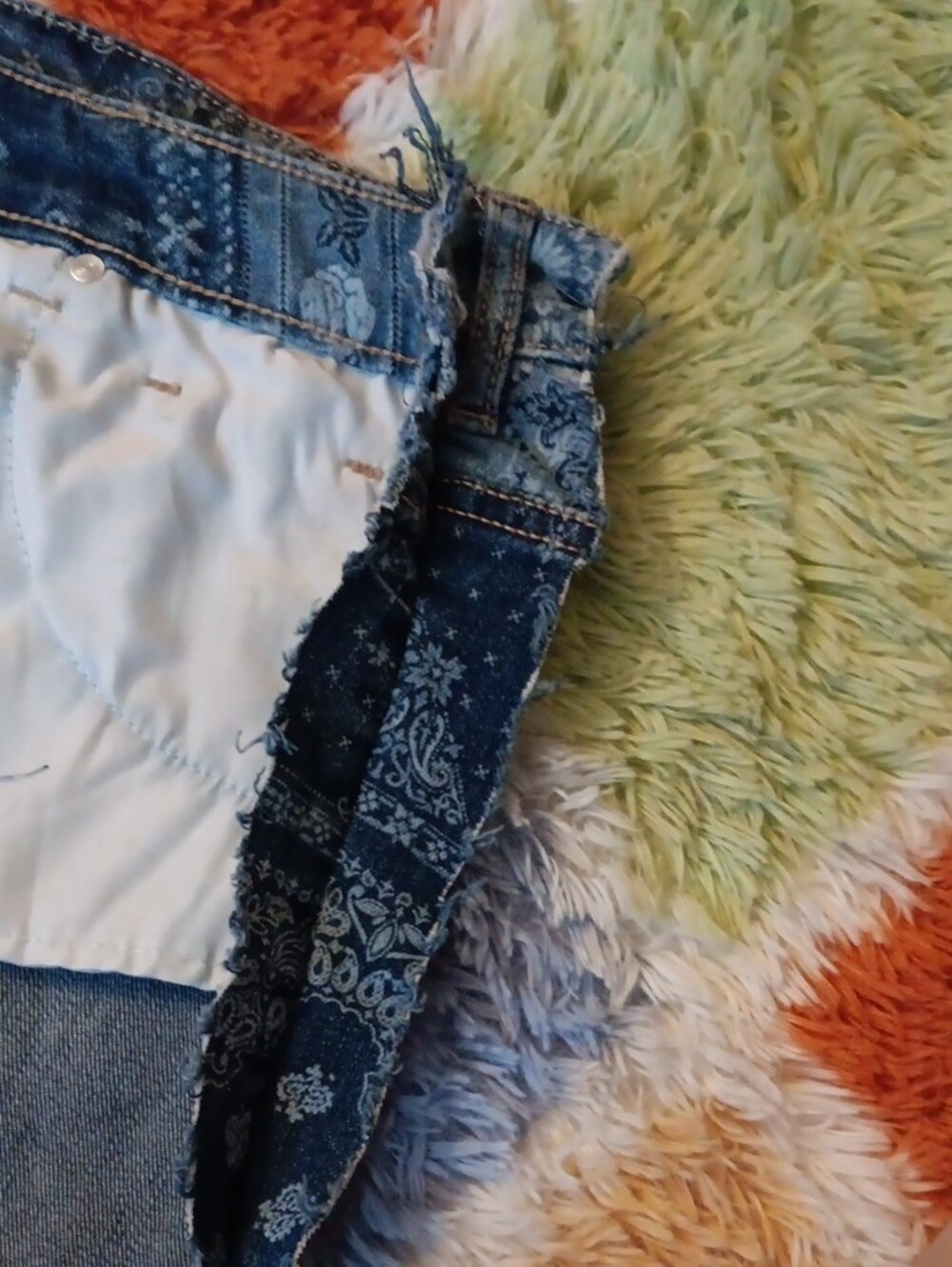 No Boundaries Blue Bandana Print Denim Mini Skirt - Picture 11 of 11